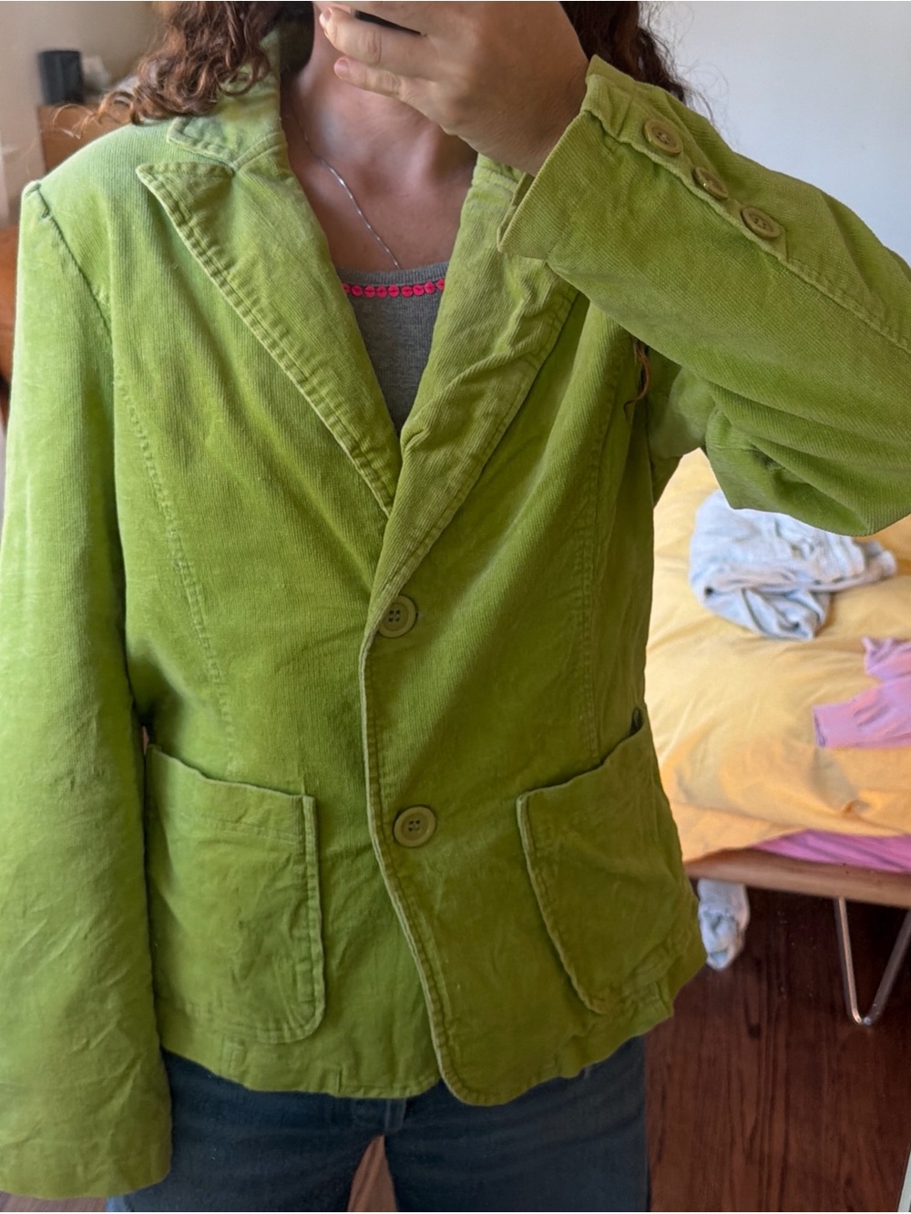 Vintage corduroy green blazer style jacket